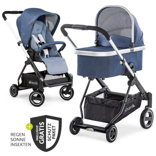 Hauck Kombi-Kinderwagen Apollo inkl. Babywanne, Sportsitz und XXL Zubehörpaket - Denim 3 Hauck Kombi-Kinderwagen Apollo inkl. Babywanne, Sportsitz und XXL Zubehörpaket - Denim