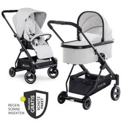 Hauck Kombi-Kinderwagen Apollo inkl. Babywanne, Sportsitz und XXL Zubehörpaket - Lunar