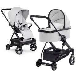 Hauck Kombi-Kinderwagen Apollo - inkl. Sportwagen und Babywanne für Neugeborene - Lunar