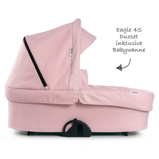 Hauck Kombi-Kinderwagen Eagle 4S Duoset inkl. Sportwagen, Babywanne, Beindecke und Insektenschutz - Pink Grey 4 Hauck Kombi-Kinderwagen Eagle 4S Duoset inkl. Sportwagen, Babywanne, Beindecke und Insektenschutz - Pink Grey – Bild 2