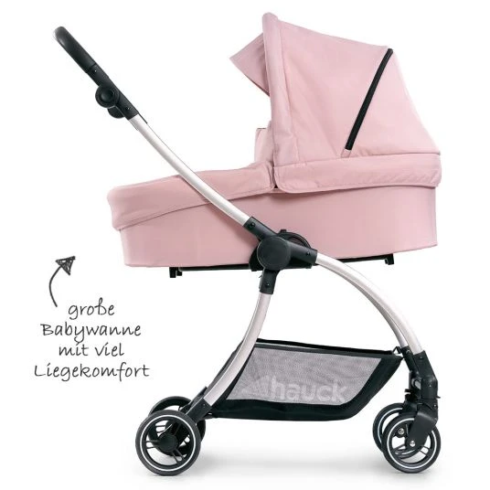 Hauck Kombi-Kinderwagen Eagle 4S Duoset inkl. Sportwagen, Babywanne, Beindecke und Insektenschutz - Pink Grey 6 Hauck Kombi-Kinderwagen Eagle 4S Duoset inkl. Sportwagen, Babywanne, Beindecke und Insektenschutz - Pink Grey – Bild 4