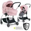 Hauck Kombi-Kinderwagen Eagle 4S Duoset inkl. Sportwagen, Babywanne, Beindecke und XXL Zubehörpaket - Pink Grey