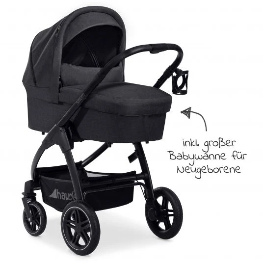 Hauck Kombi-Kinderwagen Saturn R Duoset inkl. Babywanne und Sportsitz (bis 25 kg belastbar) - Melange Black - Kollektion 2023 5 Hauck Kombi-Kinderwagen Saturn R Duoset inkl. Babywanne und Sportsitz (bis 25 kg belastbar) - Melange Black - Kollektion 2023 – Bild 3