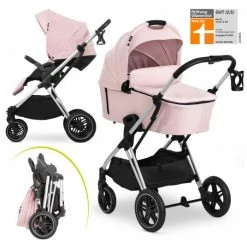 Hauck Kombi-Kinderwagen Vision X Duoset Black (Sportwagen & Babywanne) - Melange Rose