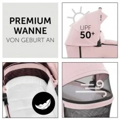 Hauck Kombi-Kinderwagen Vision X Duoset Black (Sportwagen & Babywanne) - Melange Rose -Deutschland Kinderwagen Verkäufe 2024 hauck kombi kinderwagen vision x duoset black sportwagen babywanne melange rose 165263 d3