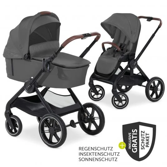 Hauck Kombi-Kinderwagen Walk N Care Set inkl. Babywanne, Sportsitz, Beindecke und XXL Zubehörpaket - Dark Grey - Kollektion 2022 3 Hauck Kombi-Kinderwagen Walk N Care Set inkl. Babywanne, Sportsitz, Beindecke und XXL Zubehörpaket - Dark Grey - Kollektion 2022