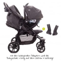 Joie 4in1 Kombi-Kinderwagen-Set Litetrax 4 mit Adapter, Babyschale, Babywanne, Isofix-Basis & XXL-Zubehörpaket - Coal - Kollektion 2022 -Deutschland Kinderwagen Verkäufe 2024 joie 4in1 kombi kinderwagen set litetrax 4 mit adapter babyschale babywanne isofix basis xxl zubehorpaket coal set 199 d5