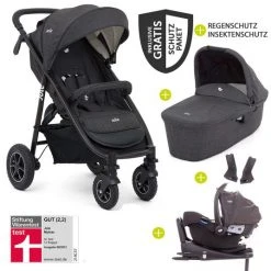 Joie 4in1 Kombi-Kinderwagen-Set Mytrax mit Adapter, Babyschale, Babywanne, Isofix-Basis & XXL-Zubehörpaket - Pavement - Kollektion 2022