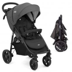 Joie Buggy & Sportwagen Litetrax 4 mit Schieber-Ablagefach & Regenschutz - Coal - Kollektion 2022