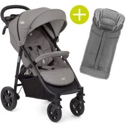 Joie Buggy & Sportwagen Litetrax 4 mit Schieber-Ablagefach & Regenschutz & Fußsack - Gray Flannel - Kollektion 2021