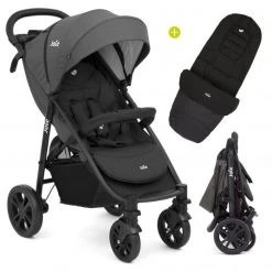 Joie Buggy & Sportwagen Litetrax 4 mit Schieber-Ablagefach & Regenschutz inkl. Fußsack Litetrax - Coal - Kollektion 2021