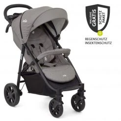 Joie Buggy & Sportwagen Litetrax 4 mit Schieber-Ablagefach, Regenschutz & Insektenschutz - Gray Flannel - Kollektion 2022