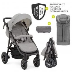 Joie Buggy & Sportwagen Mytrax Flex bis 22 kg belastbar-mit Komfort-Federung, Regenschutz, Fußsack & Handmuff - Gray Flannel - Kollektion 2022