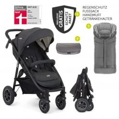 Joie Buggy & Sportwagen Mytrax mit Luftreifen, Getränkehalter, Regenschutz, Fußsack & Handmuff - Pavement - Kollektion 2022