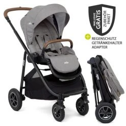 Joie Buggy & Sportwagen Versatrax bis 22 kg belastbar - umsetzbare Sitzeinheit, Adapter, & Regenschutz - Gray Flannel - Kollektion 2022