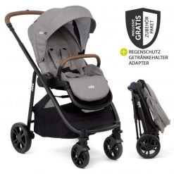 Joie Buggy & Sportwagen Versatrax E bis 22 kg umsetzbare Sitzeinheit + Getränkehalter, Adapter & Regenschutz - Gray Flannel - Kollektion 2022