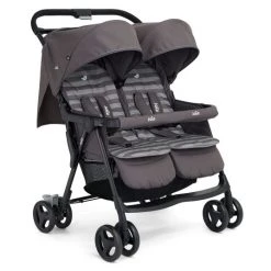 Joie Geschwister- & Zwillingsbuggy Aire Twin inkl. Regenschutz - Dark Pewter - Kollektion 2022