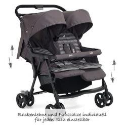 Joie Geschwister- & Zwillingsbuggy Aire Twin inkl. Regenschutz - Dark Pewter - Kollektion 2022 -Deutschland Kinderwagen Verkäufe 2024 joie geschwister zwillingsbuggy aire twin inkl regenschutz dark pewter s1217aedpw000 d2