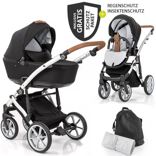 Junama 2in 1 Kombi-Kinderwagen-Set Space inkl. Babywanne, Sportsitz,Wickeltasche & Regenschutz - Schwarz - Kollektion 2022 3 Junama 2in 1 Kombi-Kinderwagen-Set Space inkl. Babywanne, Sportsitz,Wickeltasche & Regenschutz - Schwarz - Kollektion 2022