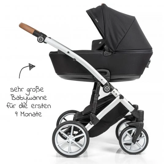Junama 2in 1 Kombi-Kinderwagen-Set Space inkl. Babywanne, Sportsitz,Wickeltasche & Regenschutz - Schwarz - Kollektion 2022 6 Junama 2in 1 Kombi-Kinderwagen-Set Space inkl. Babywanne, Sportsitz,Wickeltasche & Regenschutz - Schwarz - Kollektion 2022 – Bild 4
