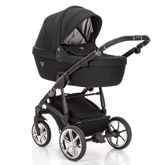 Junama 2in 1 Kombi-Kinderwagen-Set Termo Line Tex inkl. Babywanne, Sportsitz, Wickeltasche & Regenschutz - Schwarz - Kollektion 2022 4 Junama 2in 1 Kombi-Kinderwagen-Set Termo Line Tex inkl. Babywanne, Sportsitz, Wickeltasche & Regenschutz - Schwarz - Kollektion 2022 – Bild 2