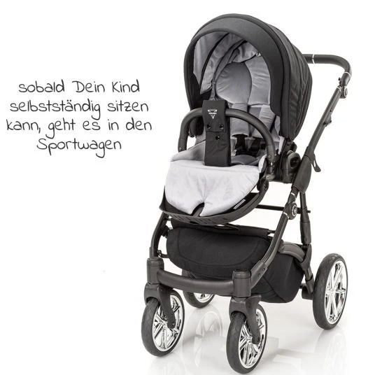 Junama 2in 1 Kombi-Kinderwagen-Set Termo Line Tex inkl. Babywanne, Sportsitz, Wickeltasche & Regenschutz - Schwarz - Kollektion 2022 7 Junama 2in 1 Kombi-Kinderwagen-Set Termo Line Tex inkl. Babywanne, Sportsitz, Wickeltasche & Regenschutz - Schwarz - Kollektion 2022 – Bild 5