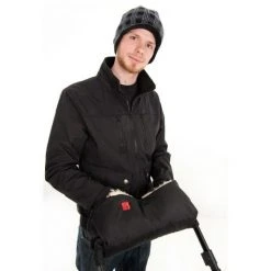 Kaiser Lammfell-Handwärmer Big Double - Schwarz