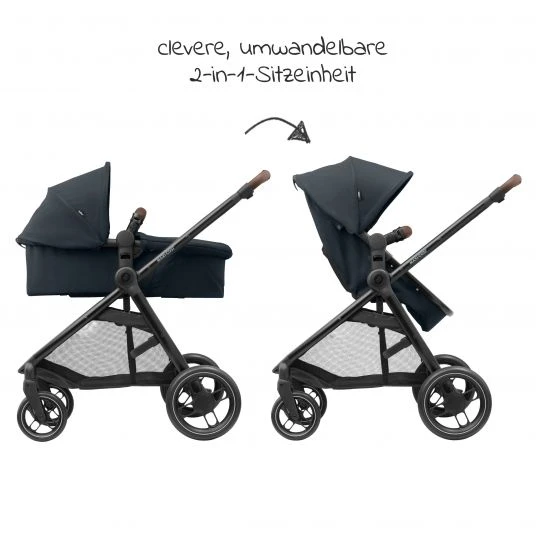 Maxi-Cosi 2 -in- 1 Kombi-Kinderwagen Zelia³ wendbarer Sitz & Wanne in einem, verstellbarer Schieber, 22 kg - Essential Graphite - Kollektion 2022 4 Maxi-Cosi 2 -in- 1 Kombi-Kinderwagen Zelia³ wendbarer Sitz & Wanne in einem, verstellbarer Schieber, 22 kg - Essential Graphite - Kollektion 2022 – Bild 2