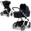 Moon 2in1 Kombi-Kinderwagen Relaxx Edition mit Sportsitz, Babywanne & Matratze, Lufträder - bis 22 kg - Navy Silver Polish - Kollektion 2022