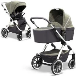 Moon 2in1 Kombi-Kinderwagen Relaxx Special Edition Sportsitz, Babywanne & Matratze, Lufträder bis 22 kg - Ice Flower - Kollektion 2022