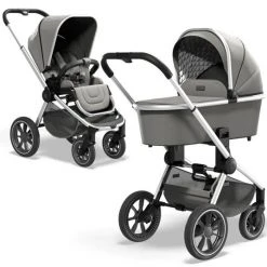 Moon 2in1 Kombi-Kinderwagen Resea S Basic mit Sportsitz, Babywanne - bis 22 kg - Shadow Melange - Kollektion 2022
