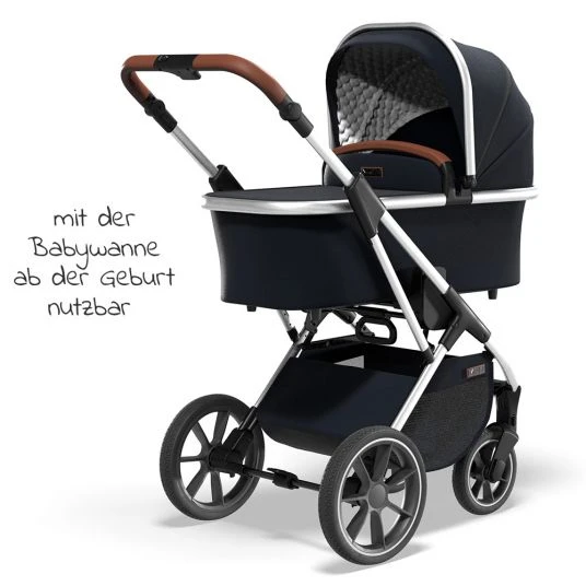 Moon 2in1 Kombi-Kinderwagen Rocca Basic mit Sportsitz, Babywanne - bis 22 kg - Navy - Kollektion 2022 4 Moon 2in1 Kombi-Kinderwagen Rocca Basic mit Sportsitz, Babywanne - bis 22 kg - Navy - Kollektion 2022 – Bild 2