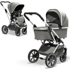 Moon 2in1 Kombi-Kinderwagen Rocca Basic mit Sportsitz, Babywanne - bis 22 kg - Shadow - Kollektion 2022