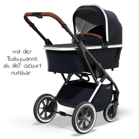 Moon 2in1 Kombi-Kinderwagen Rocca Edition mit Sportsitz, Babywanne & Matratze, Lufträder - bis 22 kg - Navy Silver Polish - Kollektion 2022 4 Moon 2in1 Kombi-Kinderwagen Rocca Edition mit Sportsitz, Babywanne & Matratze, Lufträder - bis 22 kg - Navy Silver Polish - Kollektion 2022 – Bild 2