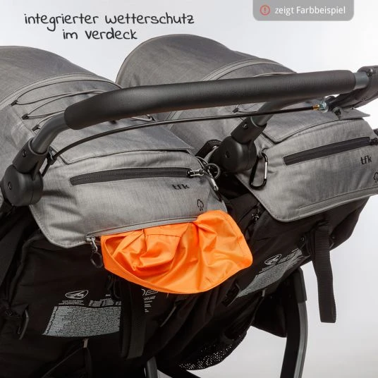 TFK 2 Sportsitze für Duo - XXL Komfort-Sitz inkl. Wetterschutz für Kinder bis 45 kg - Grau - Kollektion 2022 5 TFK 2 Sportsitze für Duo - XXL Komfort-Sitz inkl. Wetterschutz für Kinder bis 45 kg - Grau - Kollektion 2022 – Bild 3
