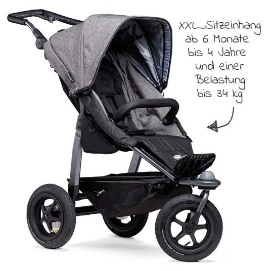TFK Buggy & Sportkinderwagen Mono mit Luftreifen inkl. Sportsitz bis 34 kg + XXL-Zamboo Zubehörpaket - Premium Grau - Kollektion 2022 6 TFK Buggy & Sportkinderwagen Mono mit Luftreifen inkl. Sportsitz bis 34 kg + XXL-Zamboo Zubehörpaket - Premium Grau - Kollektion 2022 – Bild 4