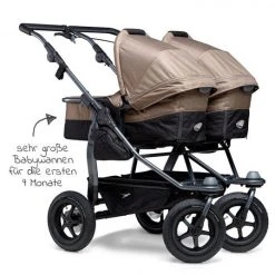 TFK Geschwister- & Zwillingskinderwagen Duo mit Luftreifen - 2x Kombi-Einheit (Wanne+Sitz) + XXL Zamboo Zubehör - Braun - Kollektion 2022 -Deutschland Kinderwagen Verkäufe 2024 tfk geschwister zwillingskinderwagen duo mit luftreifen 2x kombi einheit wanne sitz xxl zamboo zubehor braun t d1 fa 2x k327 zamboo zubehor d3