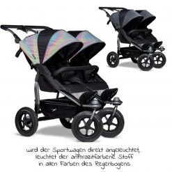 TFK Geschwister- & Zwillingsportwagen Duo mit Luftreifen - 2x Sportsitze bis 45 kg + XXL Zamboo Zubehör - Glow in the Dark - Kollektion 2022 -Deutschland Kinderwagen Verkäufe 2024 tfk geschwister zwillingsportwagen duo mit luftreifen 2x sportsitze bis 45 kg xxl zamboo zubehor glow in the dark t d1 fa s gid zamboo zubehor d4