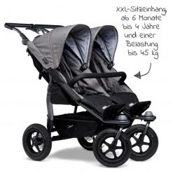 TFK Geschwister- & Zwillingsportwagen Duo mit Luftreifen - 2x Sportsitze bis 45 kg + XXL Zamboo Zubehör - Grau - Kollektion 2022 -Deutschland Kinderwagen Verkäufe 2024 tfk geschwister zwillingsportwagen duo mit luftreifen 2x sportsitze bis 45 kg xxl zamboo zubehor grau t d1 fa s 415 zamboo zubehor d3