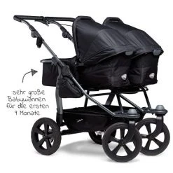 TFK Geschwister- & Zwillingswagen Duo mit Luftkammerreifen - 2x Kombi-Einheit (Wanne+Sitz) + XXL Zamboo Zubehör - Schwarz - Kollektion 2022 -Deutschland Kinderwagen Verkäufe 2024 tfk geschwister zwillingswagen duo mit luftkammerreifen 2x kombi einheit wanne sitz xxl zamboo zubehor schwarz t d1 fe k2 310 zamboo zubehor d3