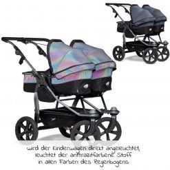 TFK Geschwister- & Zwillingswagen Duo mit Luftkammerreifen - 2x Kombi-Einheit (Wanne+Sitz) + XXL Zubehör - Glow in the Dark - Kollektion 2022 -Deutschland Kinderwagen Verkäufe 2024 tfk geschwister zwillingswagen duo mit luftkammerreifen 2x kombi einheit wanne sitz xxl zubehor glow in the dark t d1 fe k2 gid zamboo zubehor d3