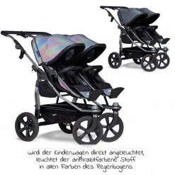 TFK Geschwister- & Zwillingswagen Duo mit Luftkammerreifen - 2x Kombi-Einheit (Wanne+Sitz) + XXL Zubehör - Glow in the Dark - Kollektion 2022 -Deutschland Kinderwagen Verkäufe 2024 tfk geschwister zwillingswagen duo mit luftkammerreifen 2x kombi einheit wanne sitz xxl zubehor glow in the dark t d1 fe k2 gid zamboo zubehor d4