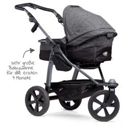 TFK Kombi-Kinderwagen Mono mit Luftkammerreifen - inkl. Kombi-Einheit (Babywanne+Sitz) + XXL-Zamboo Zubehörpaket - Anthrazit - Kollektion 2022 -Deutschland Kinderwagen Verkäufe 2024 tfk kombi kinderwagen mono mit luftkammerreifen inkl kombi einheit babywanne sitz xxl zamboo zubehorpaket anthrazit t m1 fe k 411 zamboo zubehor d3