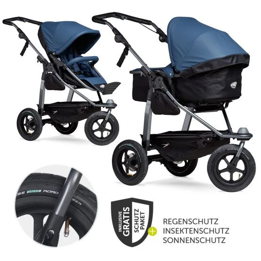 TFK Kombi-Kinderwagen Mono mit Luftreifen - inkl. Kombi-Einheit (Babywanne + Sitz) + XXL-Zamboo Zubehörpaket - Antiseptisch - Kollektion 2022 3 TFK Kombi-Kinderwagen Mono mit Luftreifen - inkl. Kombi-Einheit (Babywanne + Sitz) + XXL-Zamboo Zubehörpaket - Antiseptisch - Kollektion 2022