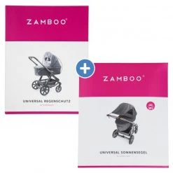 Zamboo Erstlings- & Schutzset für Kinderwagen mit Sonnensegel & Regenschutz