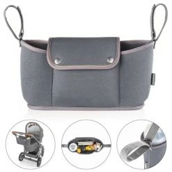Zamboo Organizer Neopren für Kinderwagen und Buggy - Dunkelgrau