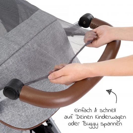 Zamboo Universal Insektenschutz / Mückennetz für Kinderwagen, Buggy - Grau 5 Zamboo Universal Insektenschutz / Mückennetz für Kinderwagen, Buggy - Grau – Bild 4
