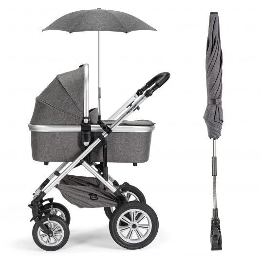 Zamboo Universal Sonnenschirm für Kinderwagen / Buggy (UV-Schutz 50+) Melange Grey 8 Zamboo Universal Sonnenschirm für Kinderwagen / Buggy (UV-Schutz 50+) Melange Grey – Bild 6