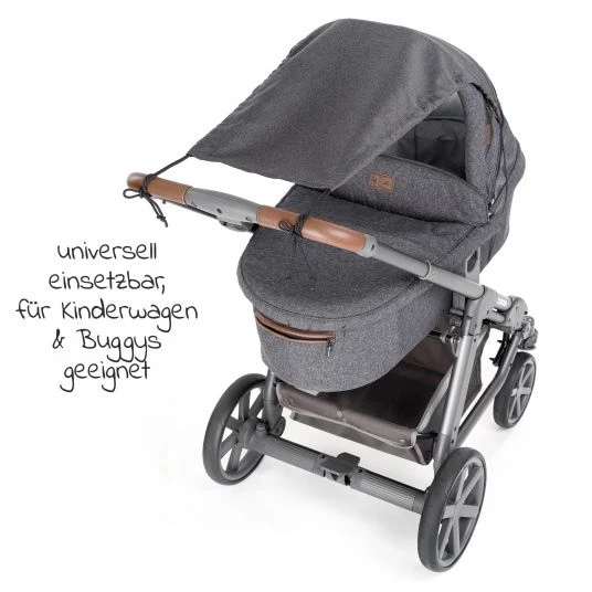 Zamboo Universal Sonnensegel Deluxe für Kinderwagen und Buggy - Grau 4 Zamboo Universal Sonnensegel Deluxe für Kinderwagen und Buggy - Grau – Bild 2